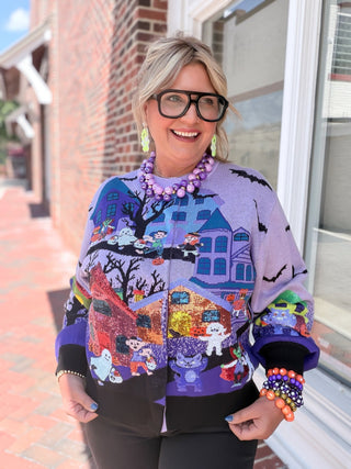 Queen Of Sparkles | Trick Or Treating Scene Cardigan