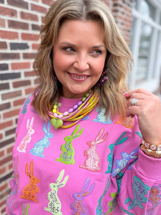 Queen Of Sparkles | Whimsical Sequin Easter Bunny Sweatshirt