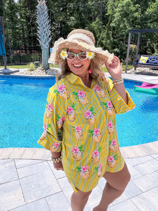 queen of sparkles coconut drink swim coverup tunic dress
