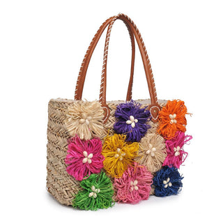 Queenie Floral Straw Tote