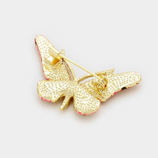 Radiant Crystal Butterfly Brooch