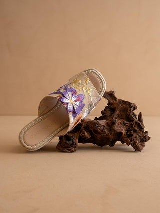 Raina Floral Embroidered Espadrille Slip-On Platform Wedge