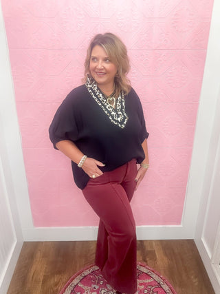 Risen | Wine About It Wide Leg Jeans