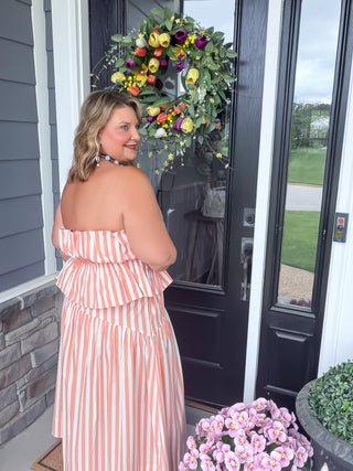 Riviera Stripe Maxi Skirt Set