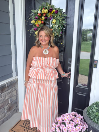 Riviera Stripe Maxi Skirt Set