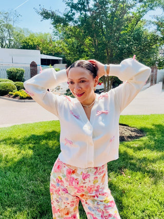 Rosie Bow Embroidered Cardigan