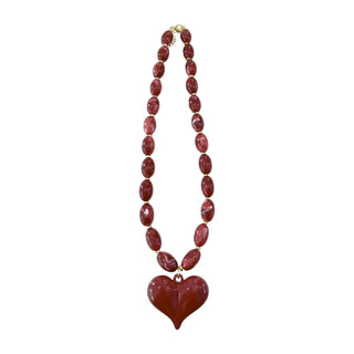 Roxie Beaded Necklace with Heart Charm
