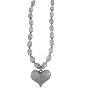 Roxie Beaded Necklace with Heart Charm