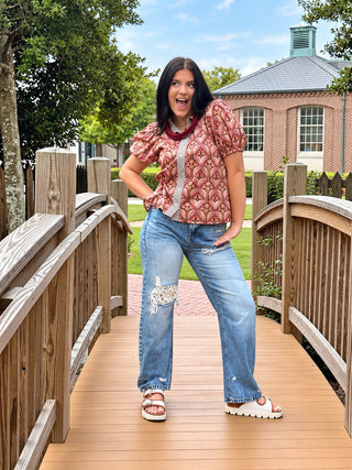 Saige Denim | Christy High Rise Crochet Barrel Jeans