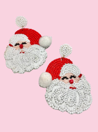 Santa Face Beaded Earrings