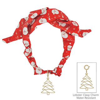 Santa Printed Silk Knotted Scarf Necklace