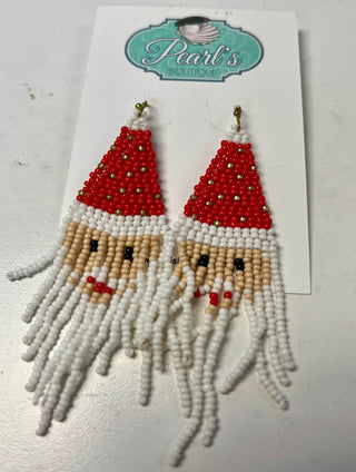 Santa beaded tassel earrings