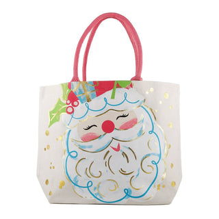 Tote bag with a santa face design 