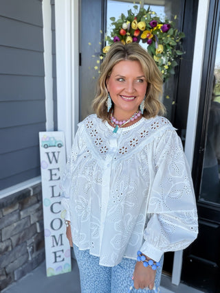 white eyelet blouse