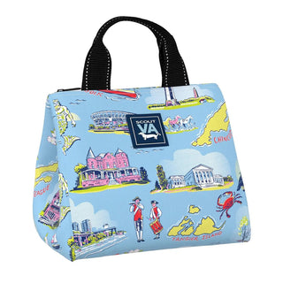Eloise Virgnia lunch bag with colorful graphics and 'SCOUT VA' logo.