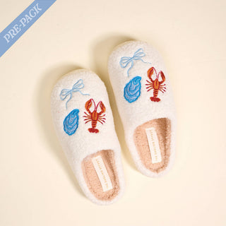 "Seaside Haven" Coastal Plush Slippers