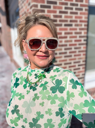 Shamrock Mesh Long Sleeve Top