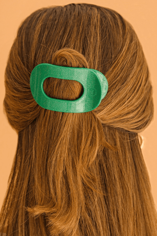 Shamrock Shimmer Small Round Flat Hair Clip