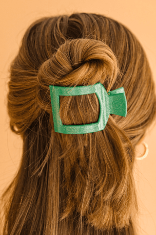 Shamrock Shimmer Small Square Flat Hair Clip