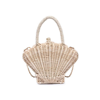 Shell-a-Brate Seashell Woven Straw Crossbody with Charms