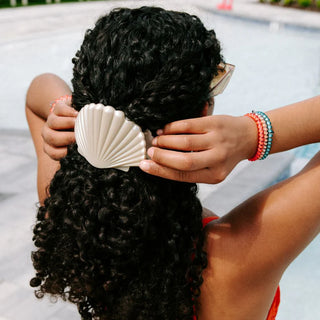 Shimmering Shell Large Flat Hair Clip