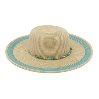 Shimmering Straw Wide Brim Sun Hat
