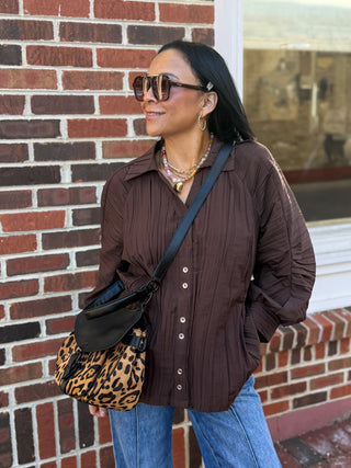 Sienna Sweetheart Blouse | Brown