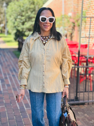 Sienna Sweetheart Blouse | Mustard