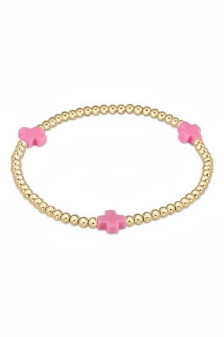 Signature Cross Color 3MM Gold Bracelets