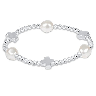 Signature cross sterling & admire pearl 3mm sterling bracelet.