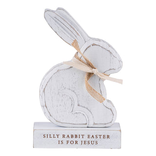 White rabbit easter figurine with a bow.