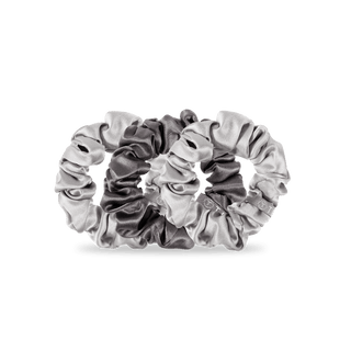 Silver Flames Silk Small Scrunchie