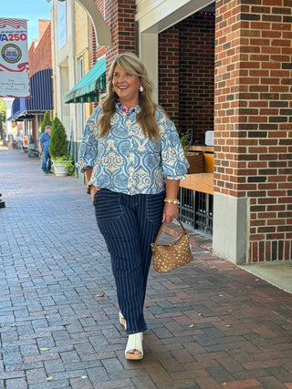 Simply Striped Denim Jeans