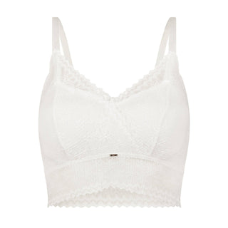 White lace bralette.