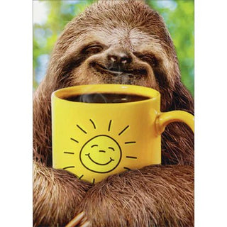 Sloth With Coffee | Support Greeting Card