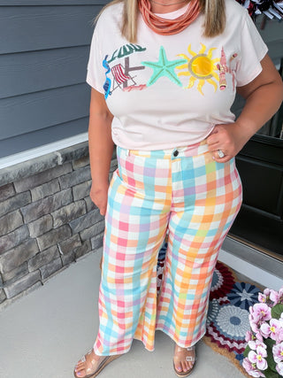 Soft Days Gingham Jeans