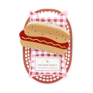 Hot dog-shaped claw clip.