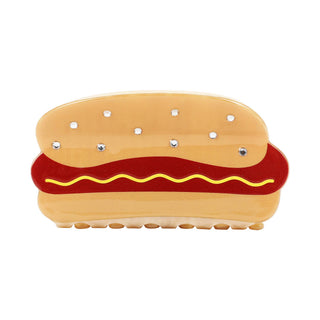 Sparkling Hot Dog Rhinestone Hair Claw Clip