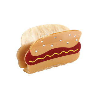 Hot dog shaped hair clip.