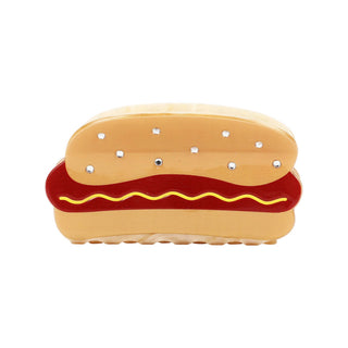 Sparkling Hot Dog Rhinestone Hair Claw Clip