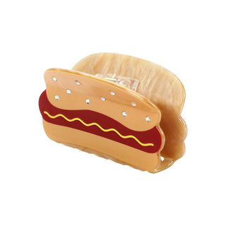 Sparkling Hot Dog Rhinestone Hair Claw Clip
