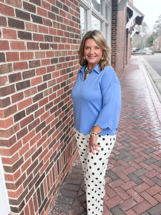 black and white polka dot pants