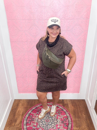 Spotted & Cinched Mini Dress