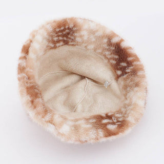 Spotted Faux Fur Bucket Hat