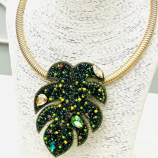 Spring Beaded Statement Choker