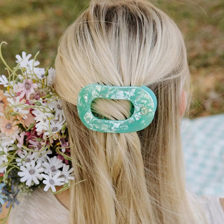 Spring Splash Flat Round Hair Clips