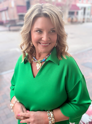 Springtime Fling Scallop Top | Green