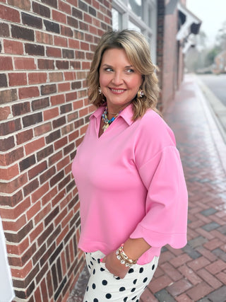 Springtime Fling Scallop Top | Pink