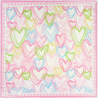Heart print square bandana scarf.