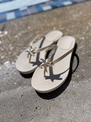 Starfish Glitter Flip Flops